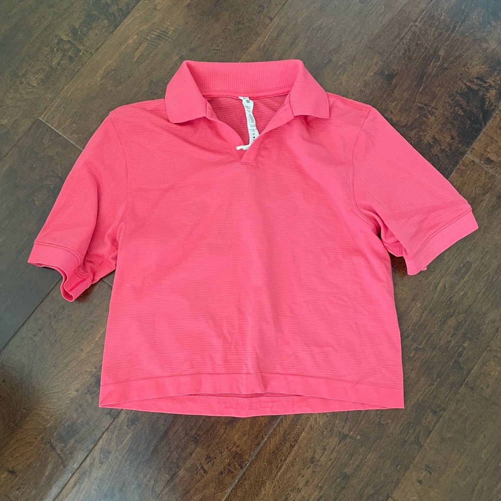 Size 4 Lululemon Swiftly Tech Relaxed-Fit Polo Shirt in Lip Gloss (pink)